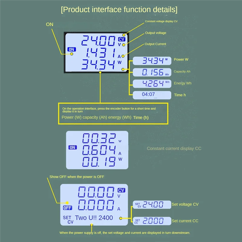 DC 50V 8A 400W CNC Adjustable Constant Voltage Regulator CV CC Step-Down Power Supply Module XY5008EN01R