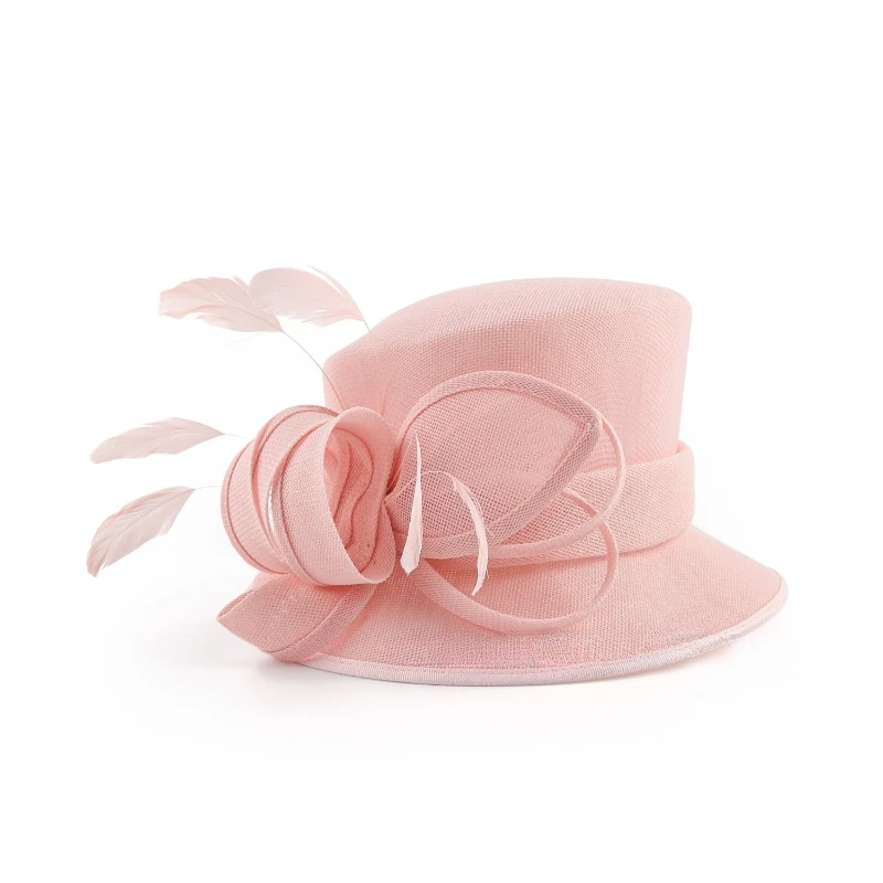 Frühling Sommer Mode Leinen Material Fischer Eimer Hut Frauen Blume Dekoration Flache Top Fedora Hut Elegante Qualität Sonnenhut – Detail 3