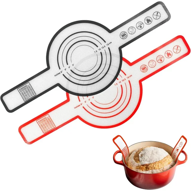Reusable Silicone Bread Sling for Dutch Oven Baking Mat Long Handles Non-Stick Liners for Transferable Dough Pastry Supplies 5