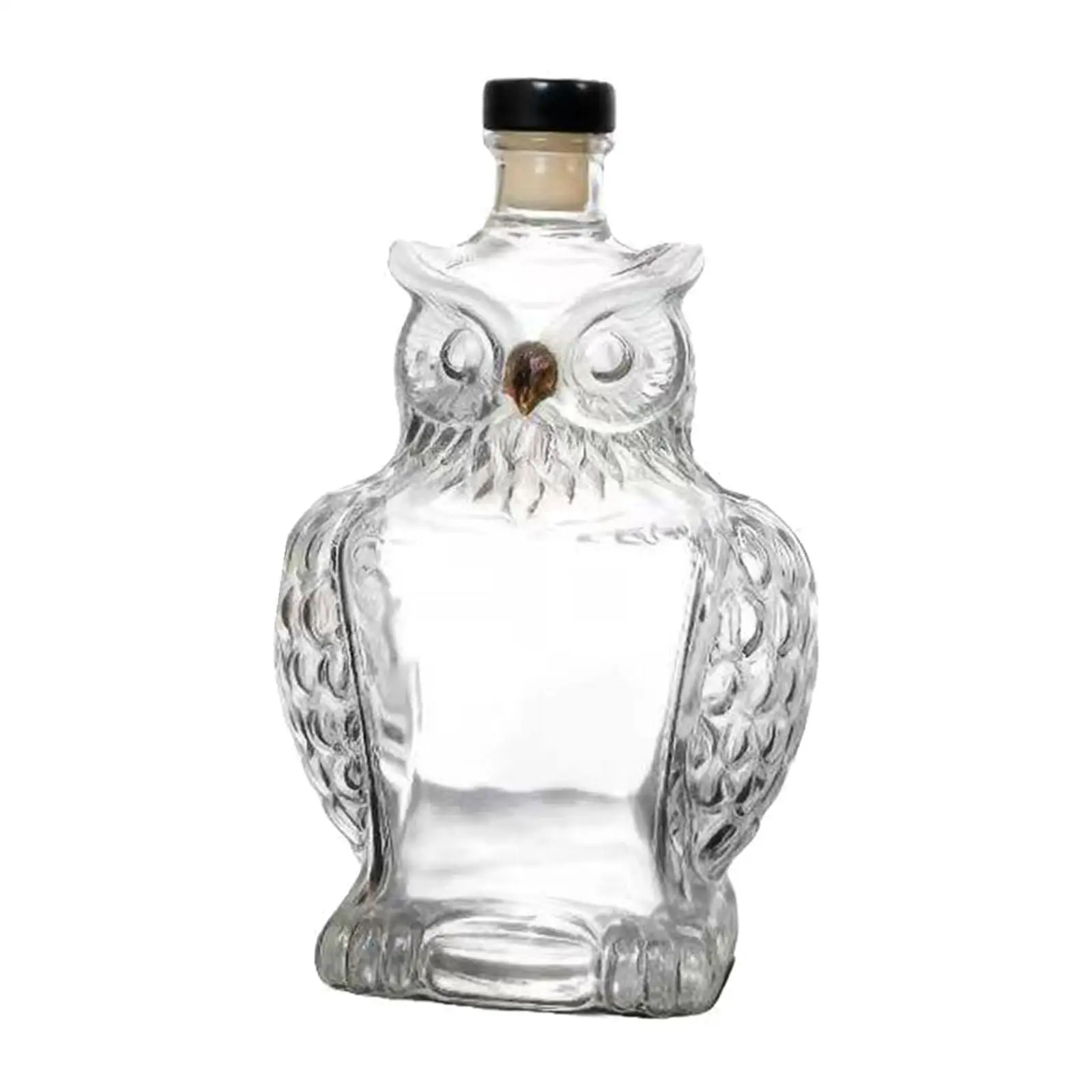 Whisky Decanter Owl Design 125ml Clear Dispenser Borosilicate Glass for Husband Collectors Daddy Grandpa Birthday Gift