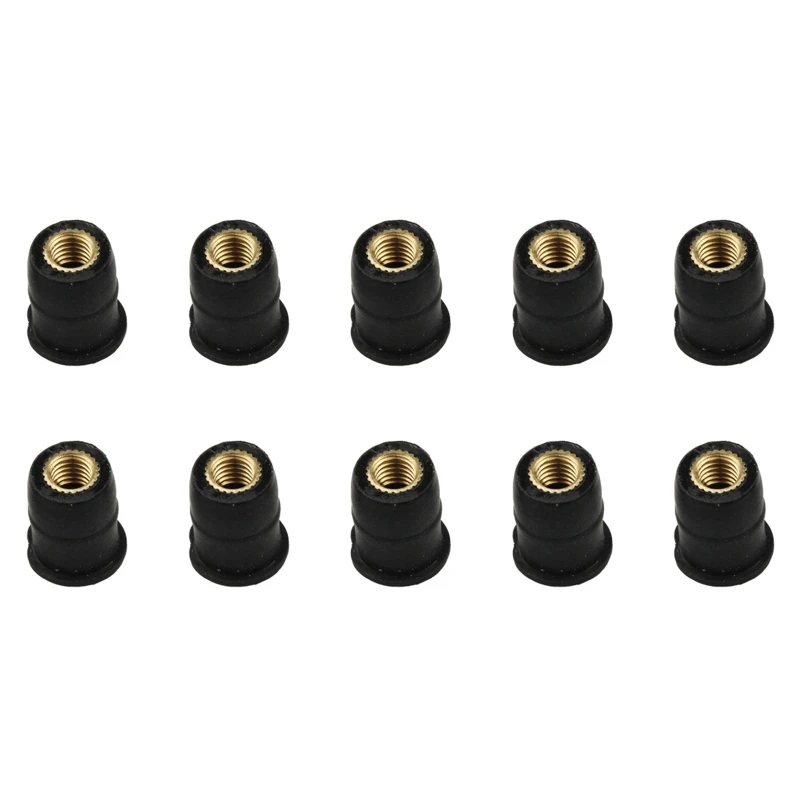 M4 M5 M6 Rubber Well Nuts Windshield Bolts 10Pcs for Motorcycles Fairing Mountings Windscreen Fastener auto fasteners