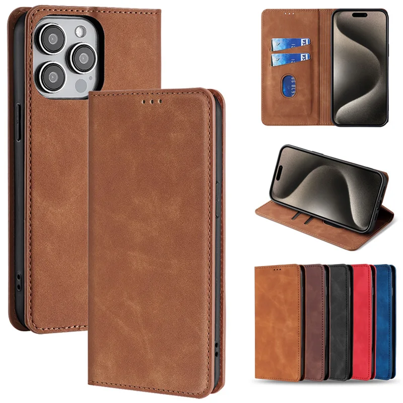 Elegant Magnetic Flip Leather Wallet Phone Case with Card Slot