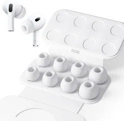 Premium Noise - Reducing Ear Tips with Portable Storage (4 Pairs) - 4 pairs XS (WHITE)