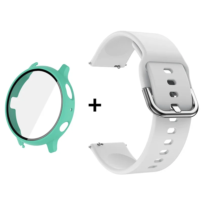 Premium Accessory Bundle: Glass Case, Strap, and Screen Protector with 20mm Watch Bands and PC+Bumper Cover