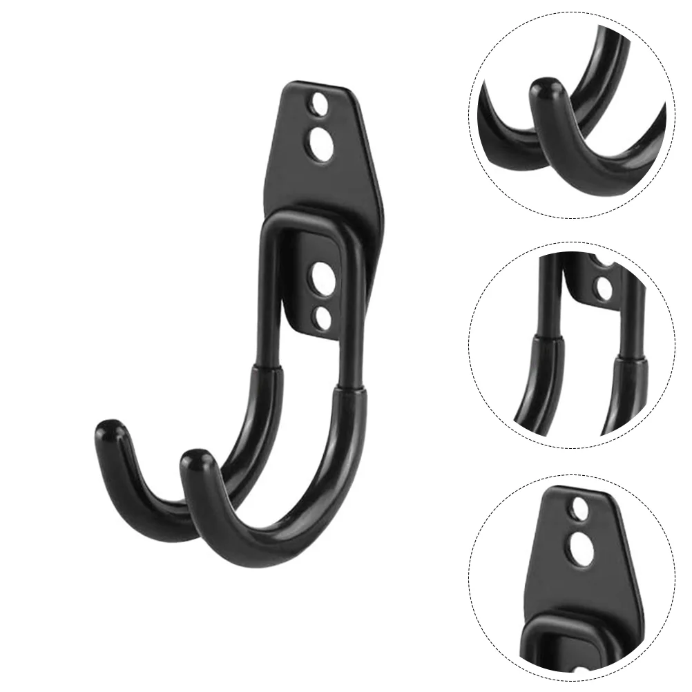 2 Pcs Black Heavy Duty Metal Hook Wall Mount Rear Rack Bike Garden Tool ganizer Storage Shed Hooks Heavy Stuff Hook Garage