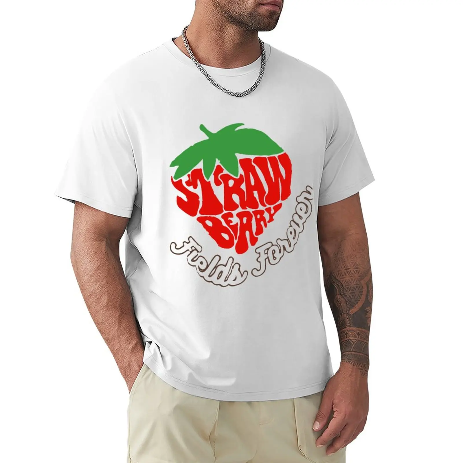 Strawberry Fields Forever T-Shirt Abbigliamento Estetico Summer Tops Kawaii Clothes Maglietta Da Uomo