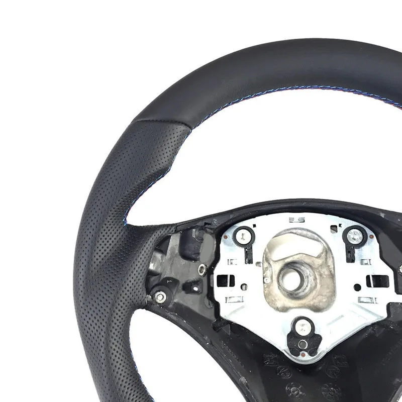 Leather Steering Wheel For BMW E87 E88 E90 E91 E92 E93 Flat Bottom