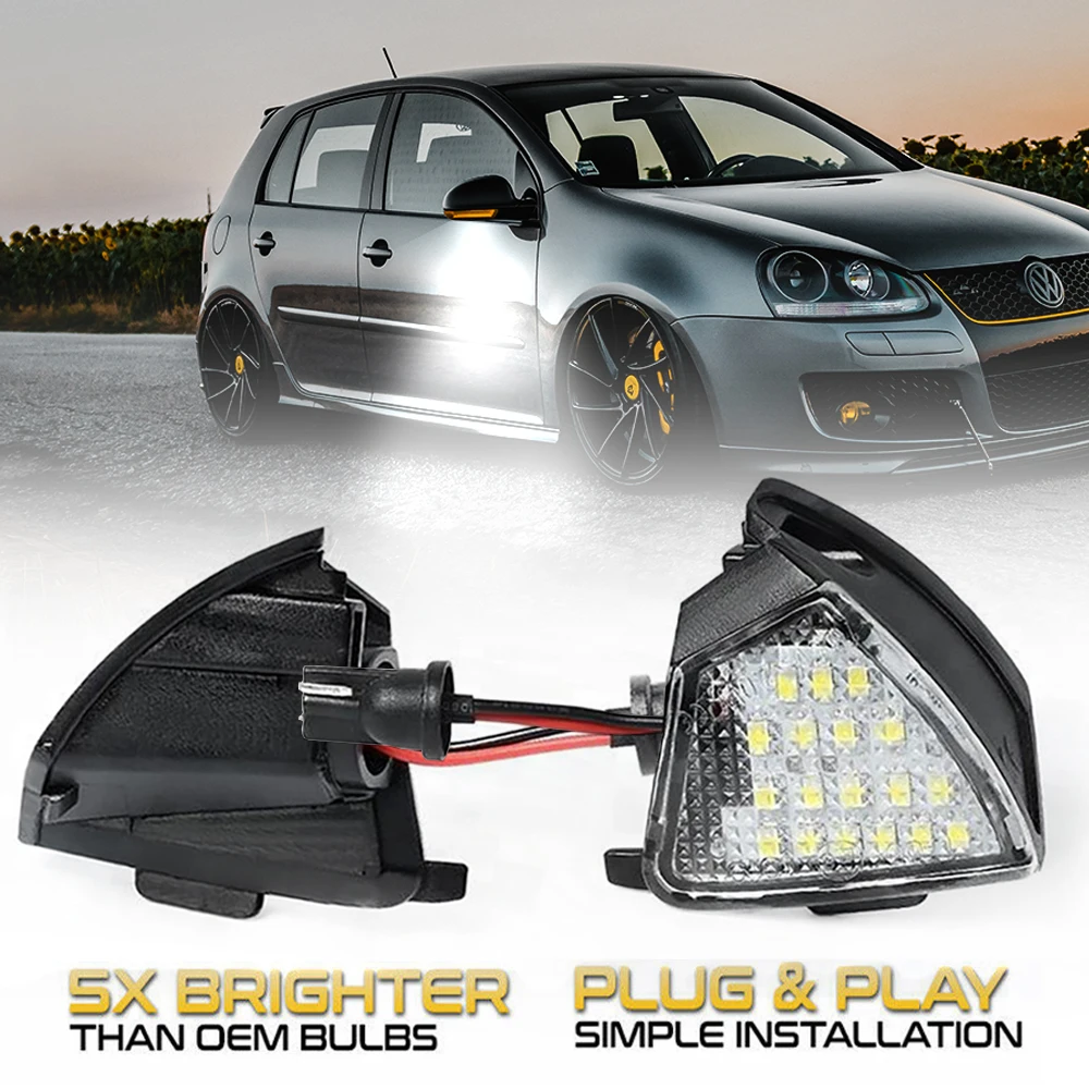 Per Skoda Superb Vw Passat B5.5 B6 Jetta 5 Sharan Golf 5 Gti Rabbit Eos Led Specchietto Retrovisore Laterale Lampada Da Terra Lampada Da Terra