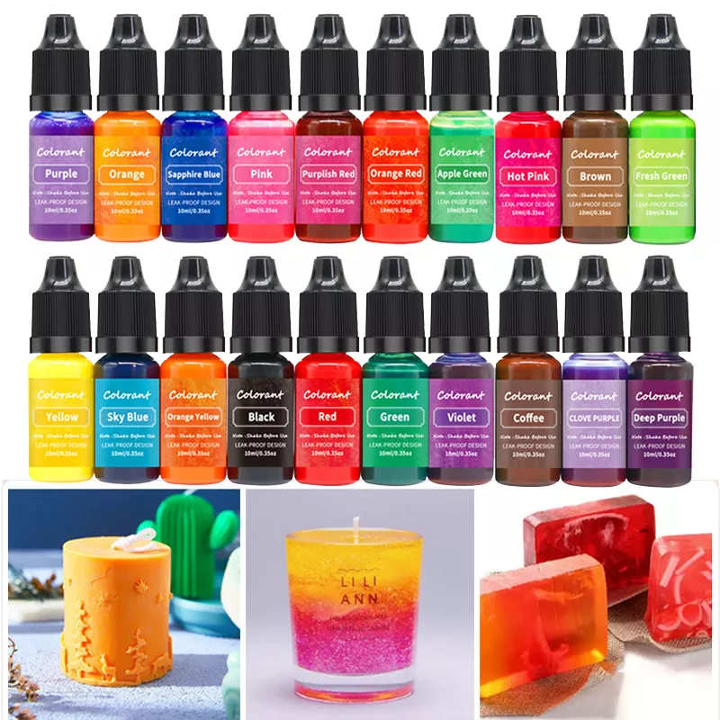 20 Kleuren Kaars Kleurstoffen Pigment Aromatherapie Vloeibare Kleurstof Pigment Diy Kaars Schimmel Zeep Coloring Handgemaakte Ambachten Hars Pigment