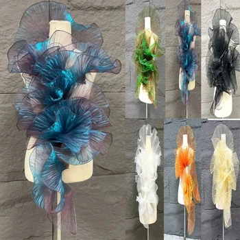 Wave Organza Lace Fabric for Handmade DIY Wedding Dress Design Accessories Cloth Diy Sewing By The Meter Material 1