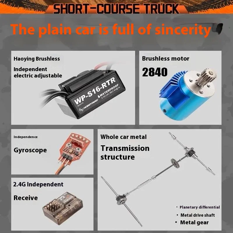 3100arc 1/16 Professional Short Card Remote Control Car Rc Car Off Road 4x4 Rc Drift Climbing Car  Brushless Machine 6