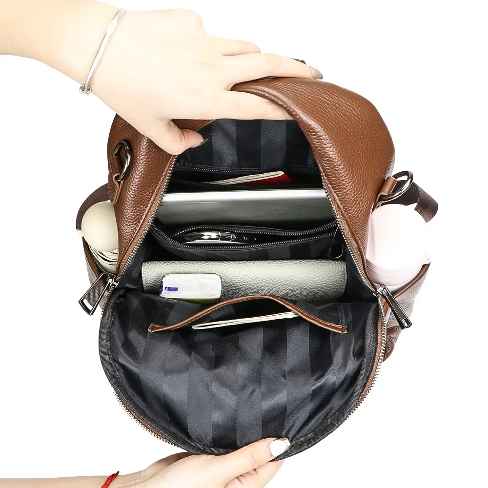 URBAN MASTER New Luxury Genuine Leather Women's Backpacks, Large Capacity Shoulder Bag, Fashion Daypack Purse For Daily Use 1585