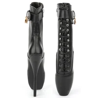 JIALUOWEI 7 Inch High Heel Extreme Fetish Goth Ballet Laceup Ankle Boots Size36-46 Fast Shipping - Image 4
