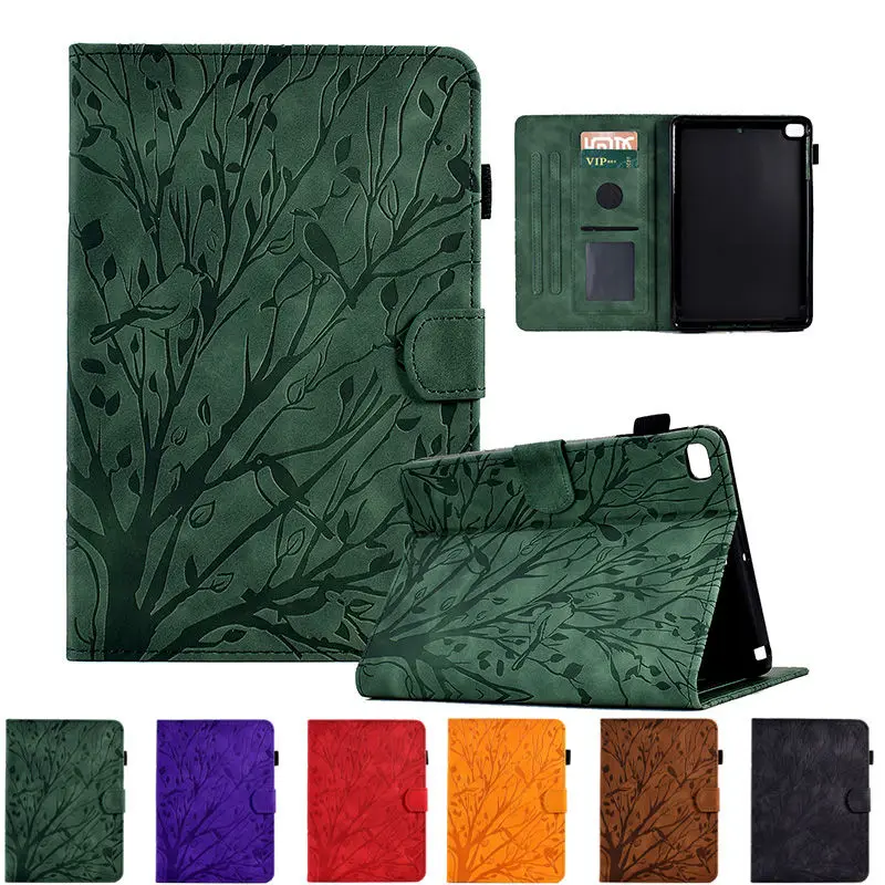 Custodia Per Ipad 9.7 2018 2017 Custodia 6Th 5Th Gen Smart Cover Auto Sleep Funda Per Ipad Air 1 Air 2 Tree Bird Supporto In Rilievo Shell