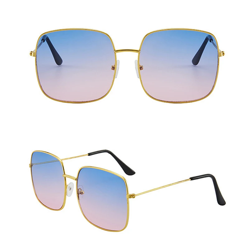 Women's Retro Square Sunglasses With Gold Frame Uv400 Protection_voghion.com
