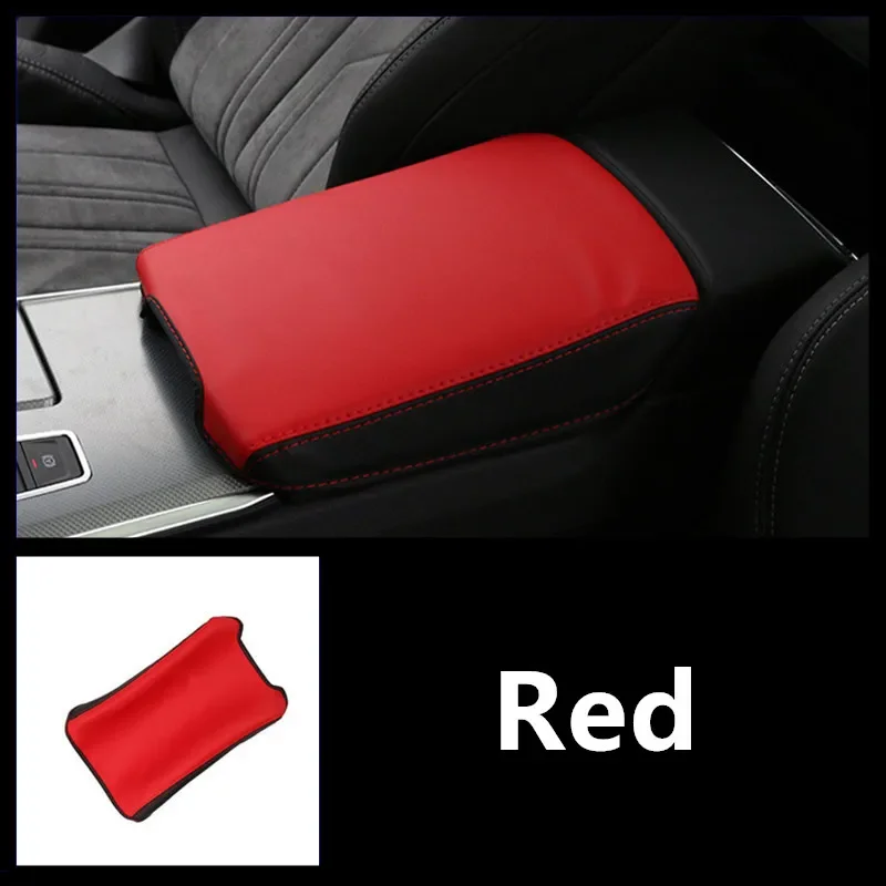 Cuciture Rosse Coperchio Bracciolo Pelle Cover Per Audi Q3 2012-2016