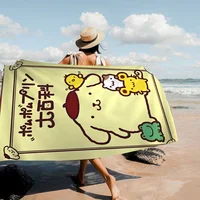 P-PompompurinS Microfiber Printed Beach Towel Mountain Climbing Yoga Beach Swimming Running Absorbent Soft Towel 2