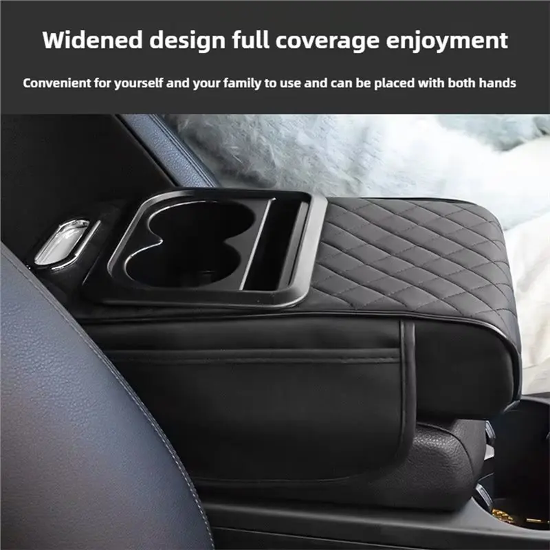 팔걸이 매트 다기능 컵홀더 티슈박스 팔걸이 박스 두꺼운 높이 패드 자동차 휴식 쿠션 블랙