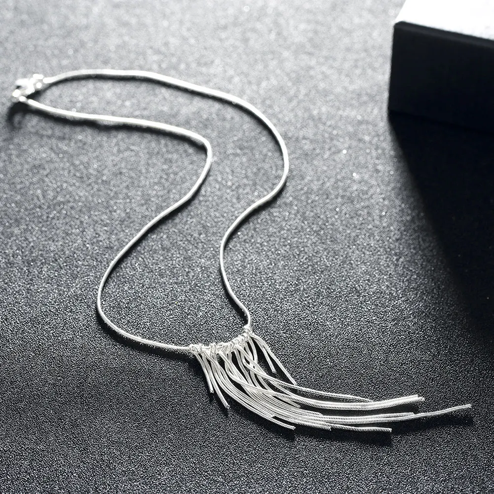 

wholesale 925 Stamp silver jewelry European style popular Women Mens cute Charms Snake chain necklace fashion Christmas gift