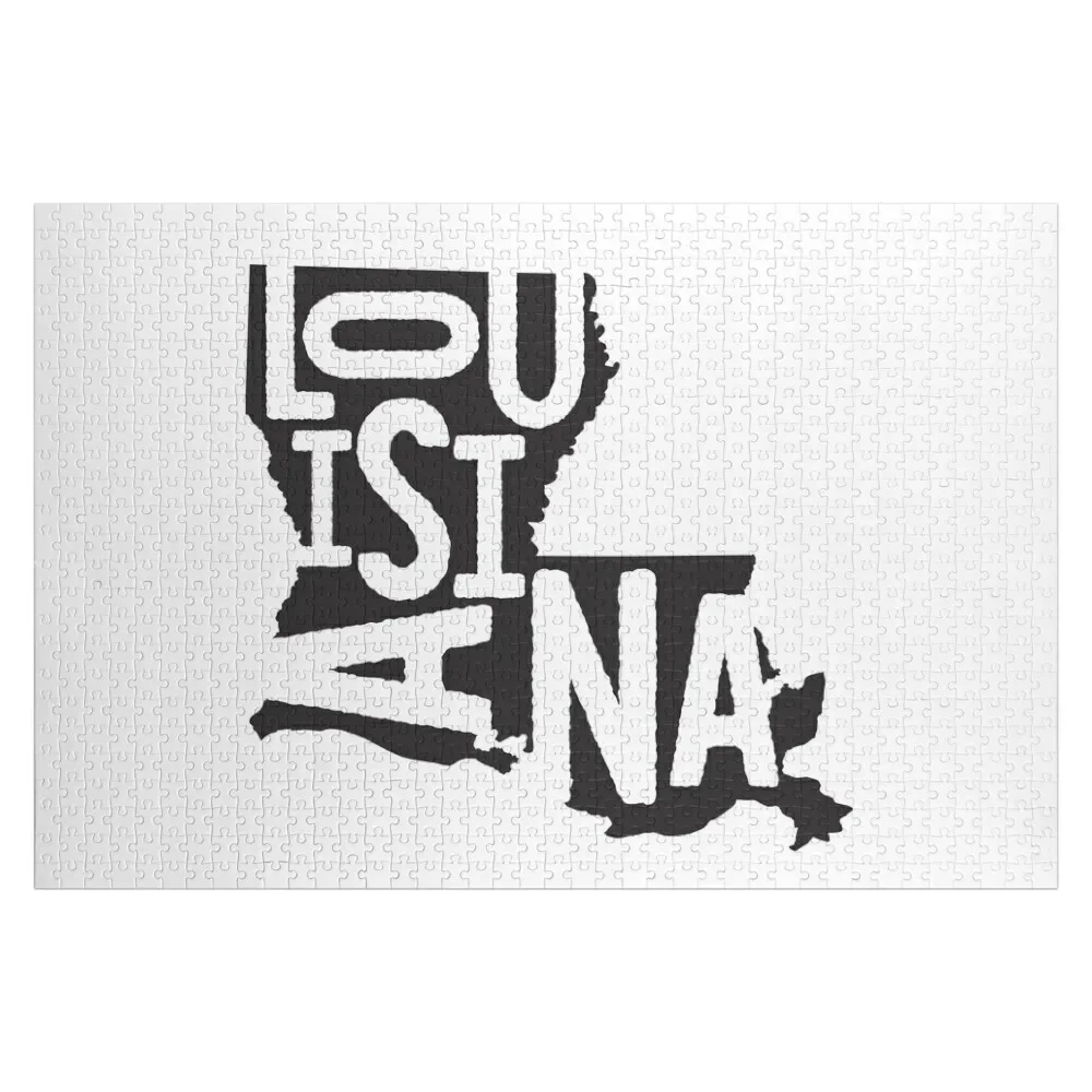 

Louisiana State Design Vintage Louisiana Lettering Graphic Louisiana Gift Map Jigsaw Puzzle Anime Puzzle