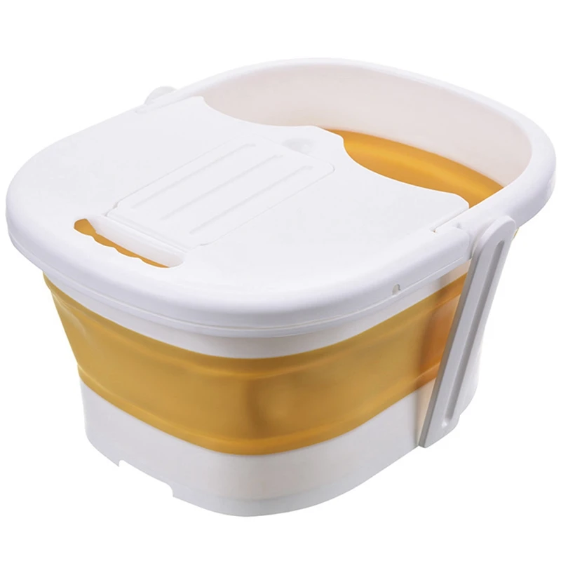 

New Collapsible Footbath Massage Bucket Foot Soaking Bucket Folding Basin Sauna Spa Footbath Basin With Lid Bathtub