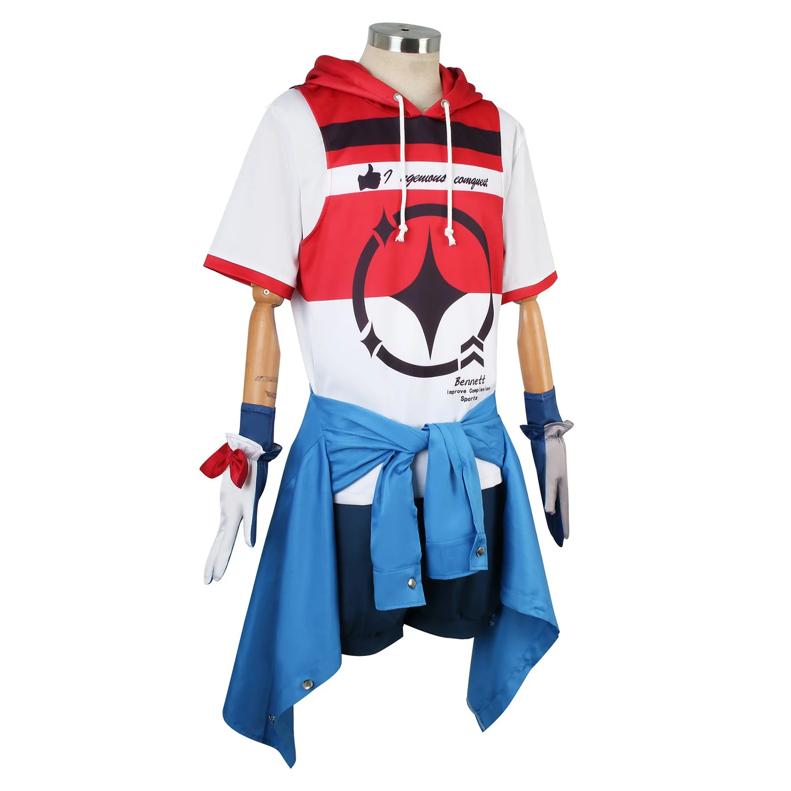 

Game Genshin Impact for Bennett Cosplay Costume Girl Hoodies Vest Blue Jacket Daily Clothes Halloween Uniform Carnival Outfits