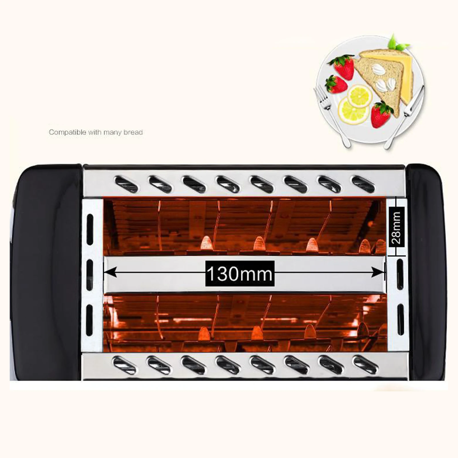 Electric Toaster Fryer Household Automatic Bread Toaster Fast Heating 2 Slices Slots Bread Maker Cooking Stainless Steel Baking Breakfast Machine bread machine,electric toaster fryer