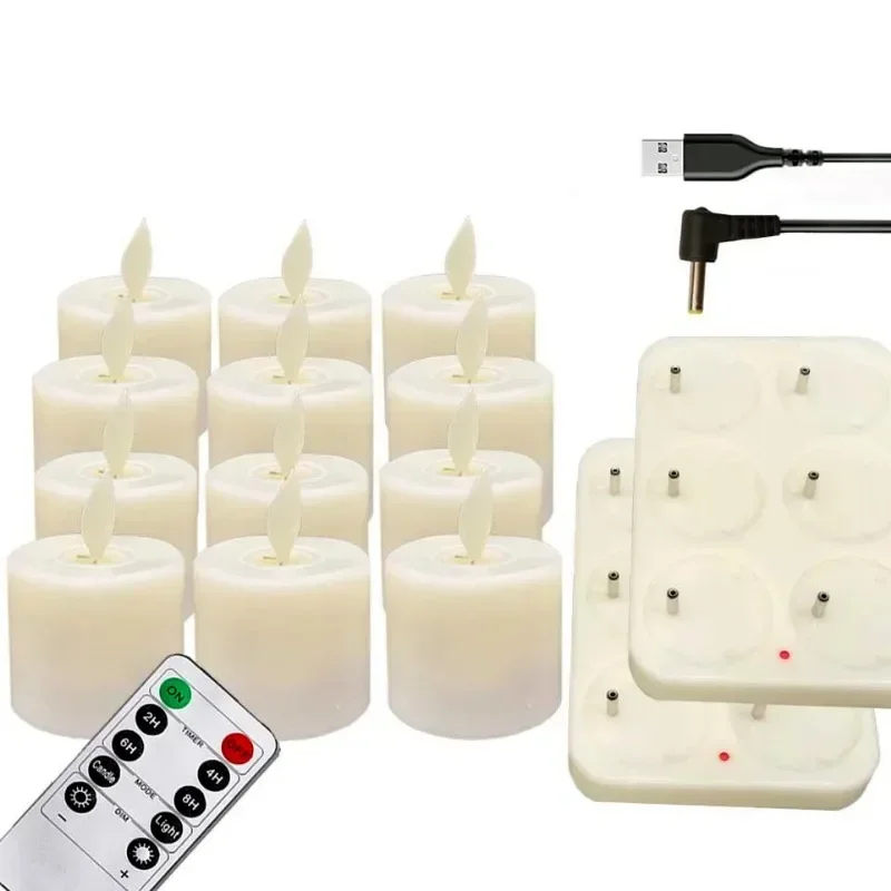 LED Candle Lamp 6Pcs for Party Home Decoration Rechargeable Flickering Simulation Flame Night Light