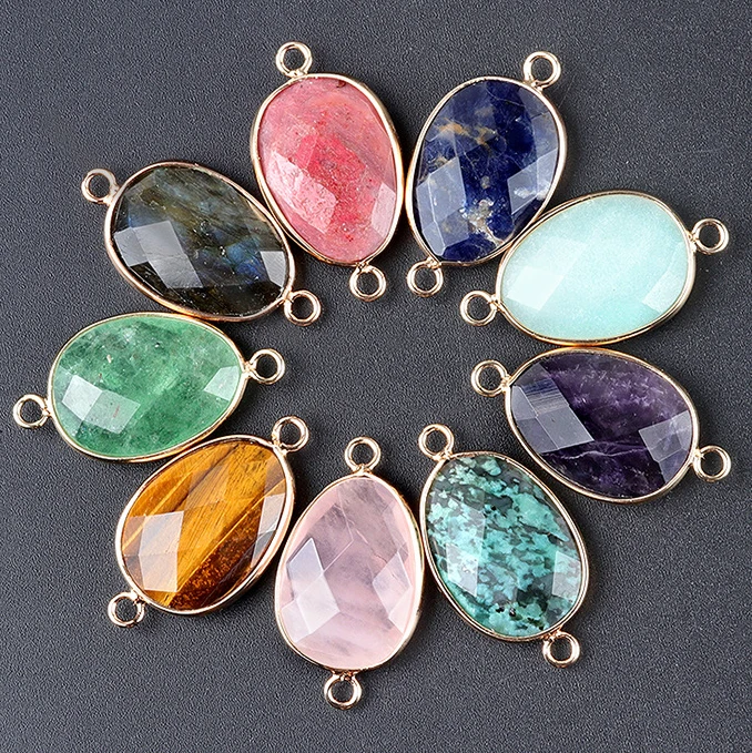 

12 шт., подвеска для браслета из натурального камня