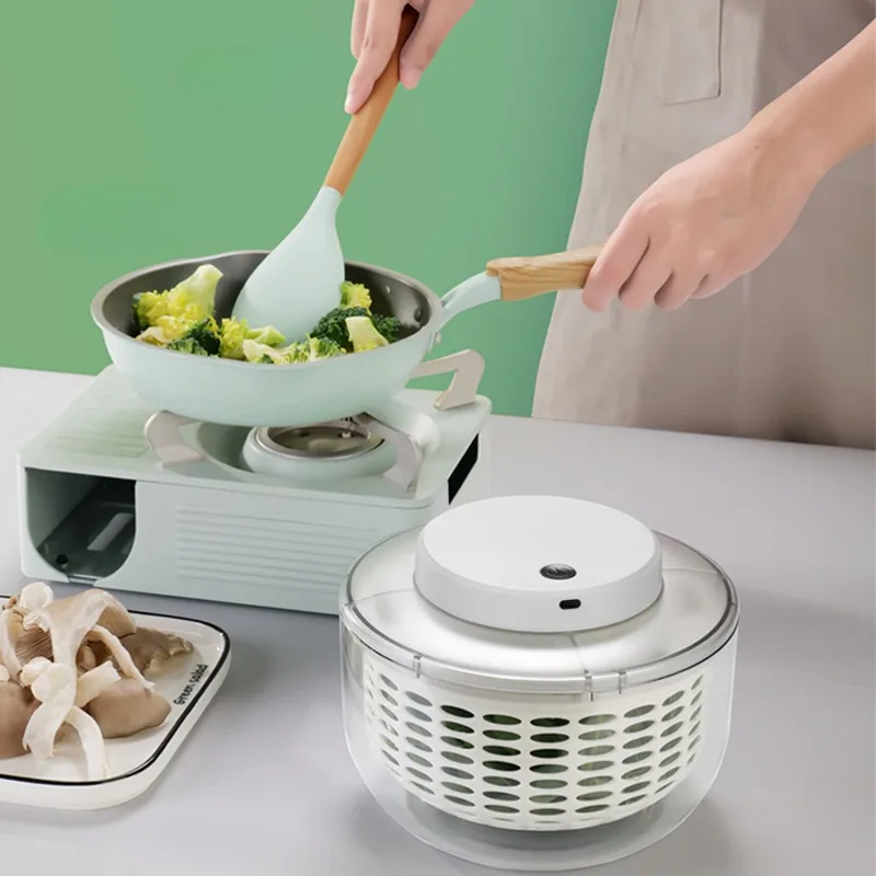 Vegetable Dehydrator Electric Cleanse Dryer Strainer Fruit and Vegetable Dry Wet Separation Dehydrator Kitchen Gadgets Products
