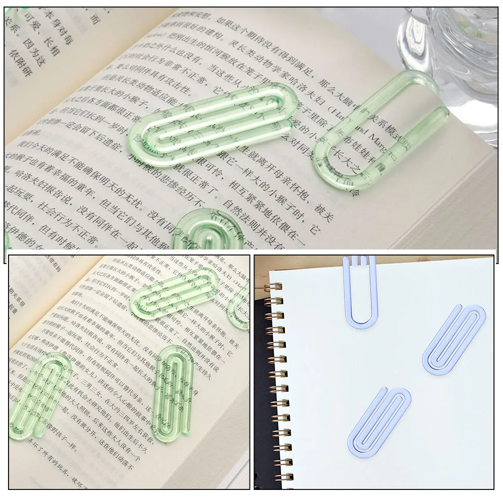 50Pcs 창의적인 모양의 미니 종이 클립 파일 보고서용 플라스틱 문서 클립 편지 청구서 메모 사진 스크랩북 노트북