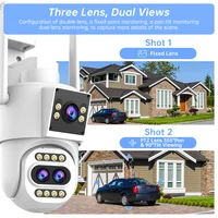 JOOAN 4K WiFi caméra IP extérieure 10x Zoom optique trois objectifs double écran PTZ caméra suivi automatique sécurité à domicile CCTV Surveillance 2