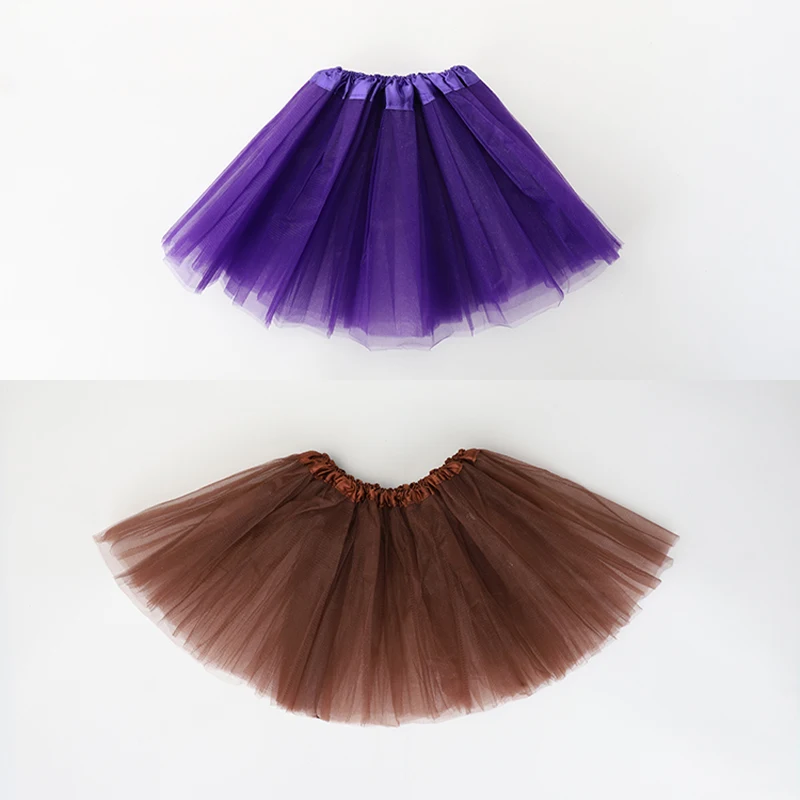 1pc Summer Kids Baby Dance Tutu Skirt For Girls 3 Layers Tulle Toddler Lace Pettiskirt Children Chiffon Dance Skirt 2-8 Years