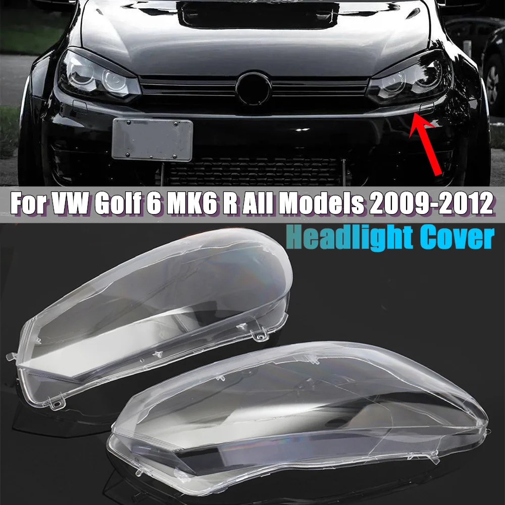 Pair Car Lampshade Clear Front Headlight Headlamp Lenses Cover For Vw