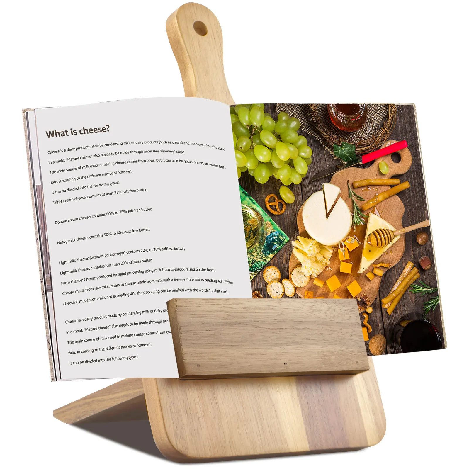 

New Cookbook Stand Wooden Recipe Book Holder Adjustable Cookbook Display Stand Space Saving Tablet Stand Multipurpose Cookbook