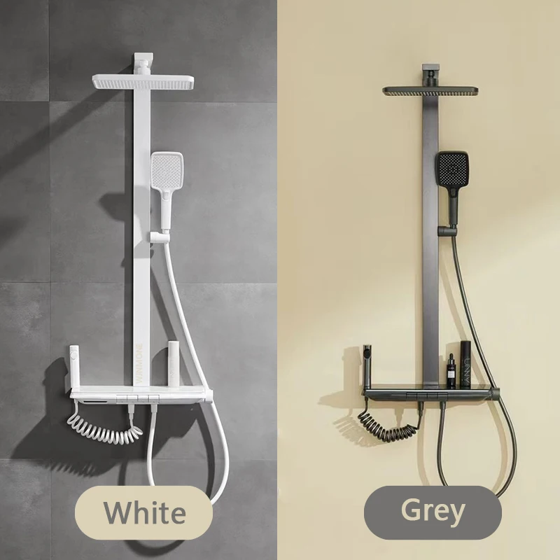 New Design Digital Display Shower System Bathroom Rainfall Temperature LED Shower Full Set Bathtub Waterfall Showers Faucet Suit 5