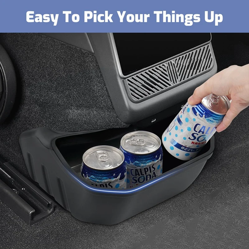 Rear Center Console Organizer For Tesla Model 3 Highland Backseat Storage Box Trash Can Rear 2Nd Row Seat Organizer