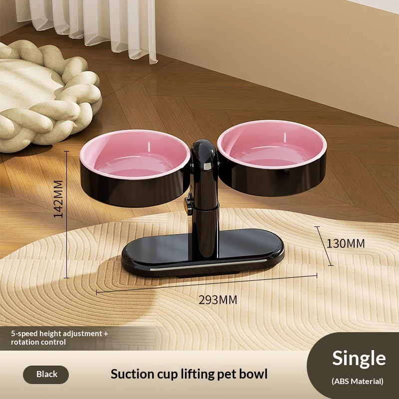 Pet supplies: Cat bowls/water bowls, dog bowls, tip-over resistant pet bowls, height adjustable. - 6