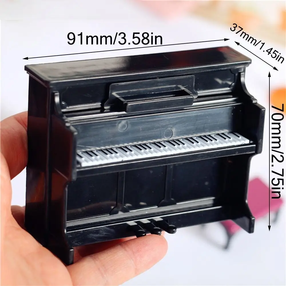 Wood Doll Piano Craft Multicolor 1/12 Miniature Pianoforte Playing House Scene Model Dollhouse Musical Instruments 6