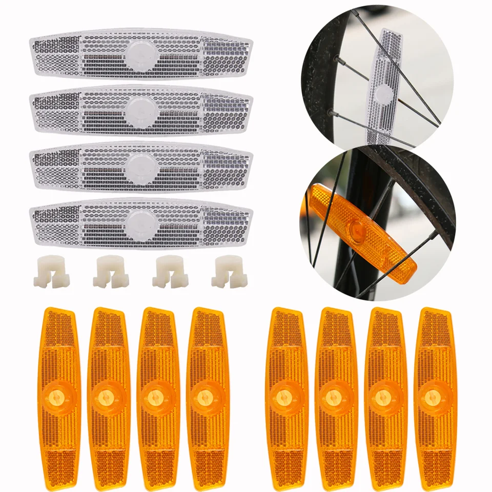 4-32PCS 自転車スポークリフレクター MTB ロードバイク 警告スポーク