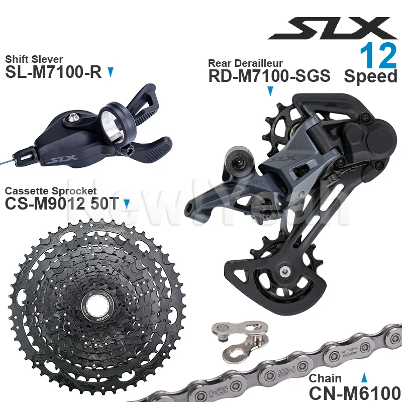 WinterMANO SLX M7100 Groupe 1x12 Vitesses avec Dérailleur Arrière Shifter et Pignon Cassette 11-50T/52T CN-M6100 JOOriginal