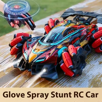 F1 Drift RC Car With Led Lights Music 2.4G Glove Gesture Radio Remote Control Spray Stunt Car 4WD Electric Children Toys