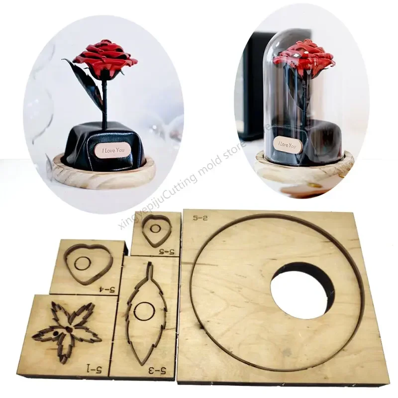 

Handmade Rose Cut Knife Mould New Japan Steel Blade Wooden Die Wallet Leather Craft Punch Hand Tool Leather Tools
