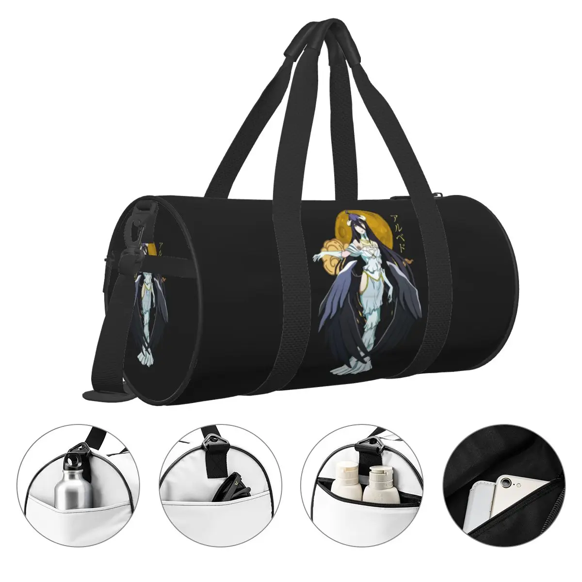 Albedo Anime Sport Bags Kawaii Girl Gym Accessories Gym Bag Weekend Men's Design Handbag Swimming Retro Fitness Bag 3