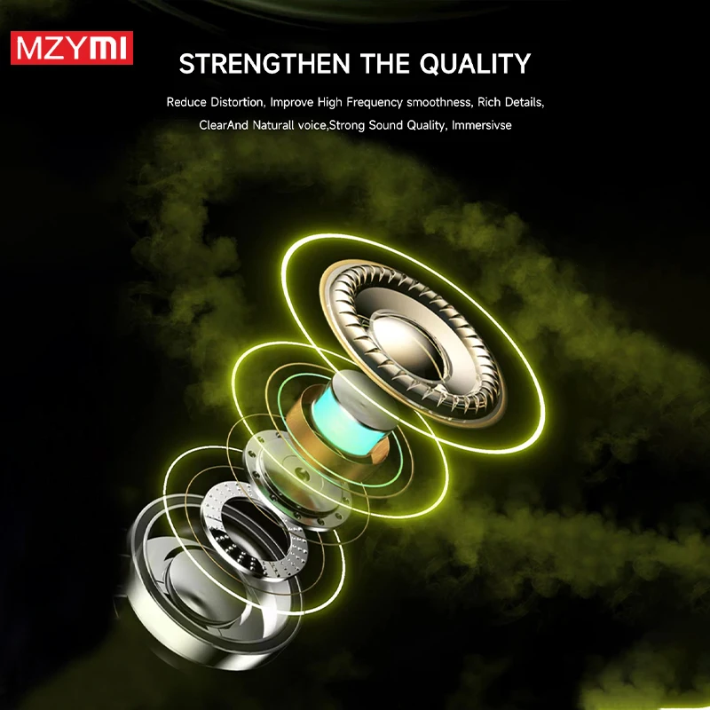 MZYMI Bluetooth5.3 Headphones Noname Wireless Earbuds Earhook Over-Ear Earphones Waterproof Sports Headest LED Display For TV