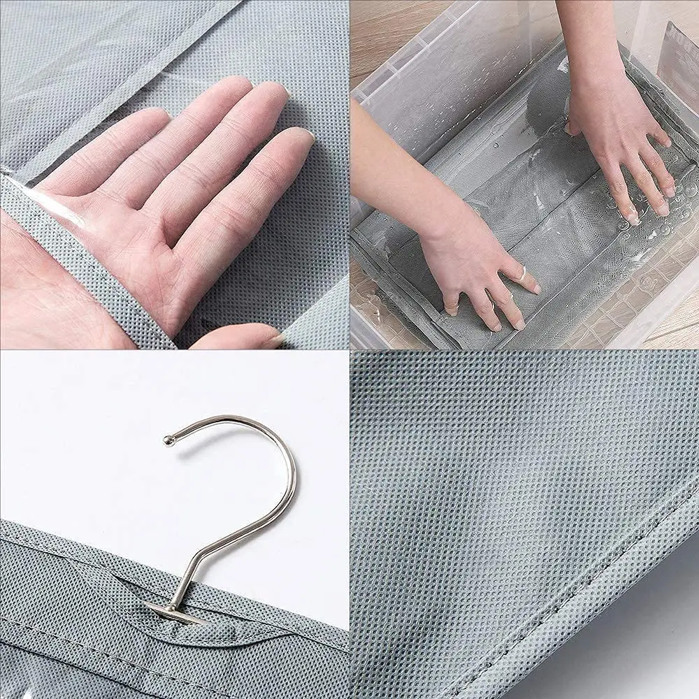 Transparent Hanging Organizer for Wardrobe and Door with Clear Pouches