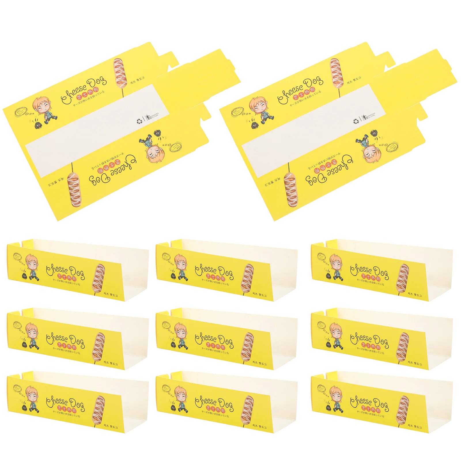 

100 Pcs Box Disposable Takeaway Packaging Chorizo Paper Hot Dogs Food Containers
