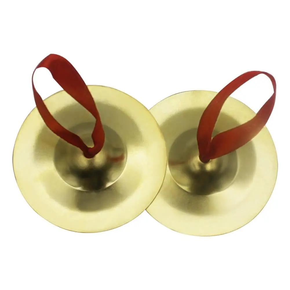2Pcs Musical Instrumen Belly Dance Brass Finger Cymbals Middle East Percussion Mini Cymbals Dancing Props