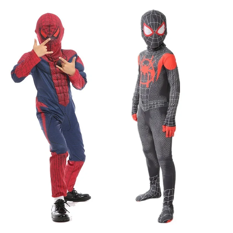 Costume Cosplay Con Maschera Spiderman Iron Man Capitan America Muscle Bambini Costume Di Halloween Fantasia Supereroe