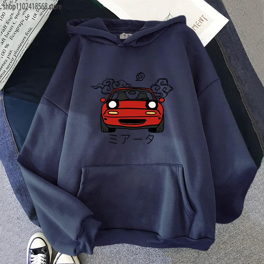Anime Initial D Hoodie JDM Japanese Automotive Miata MX5 Printed Sweatshirts Women Crewneck Hoody Men Long Sleeve Pullover Tops